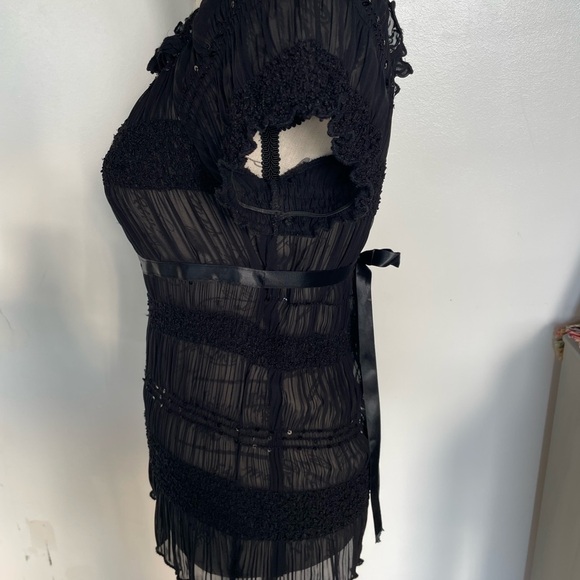 Elegant Black Sheer Blouse - Picture 4 of 4
